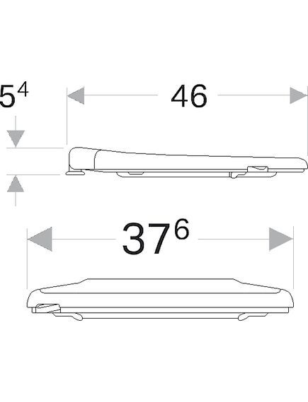 Geberit Selnova Comfort cietais WC vāks NT eņģes, uzstādīšana no apakšas, 2 image