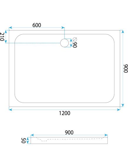 Rea Sanitary Brodzik prysznicowy akrylowy Rea Belmond biały 90x120, 5 image