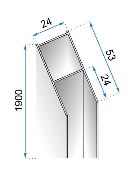 REA K7512 pagarinājuma profils kabīnēm un durvīm, 3 image