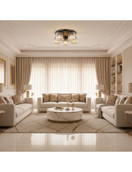 Toolight Lampa sufitowa kryształowa EBT023-5C CZARNA, 5 image