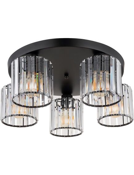 Toolight Lampa sufitowa kryształowa EBT023-5C CZARNA, 4 image