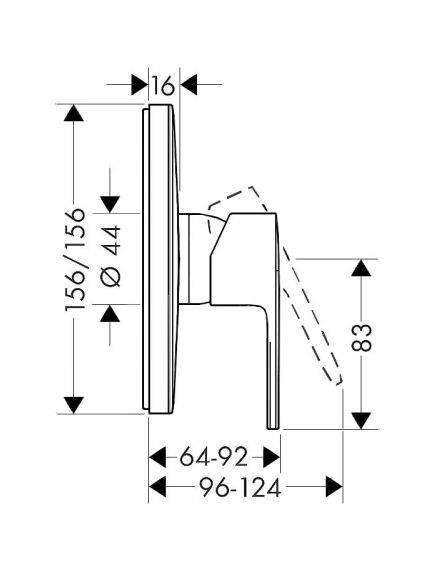 Hansgrohe Vernis Shape iebūvējams dušas maisītājs, virsapmetuma, matēts melns - gab., 2 image
