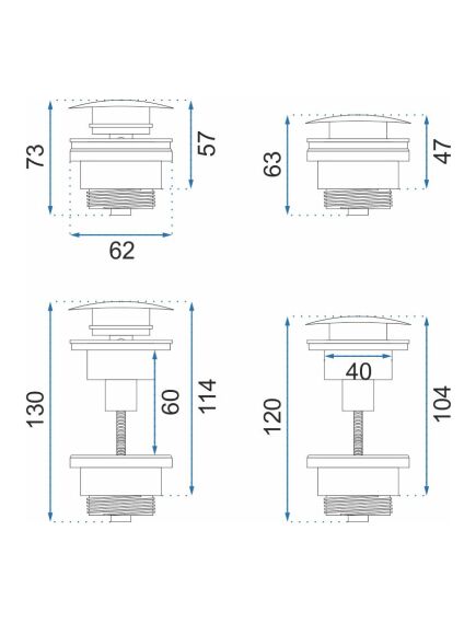 REA  izlietnes spraudnis, universāls klikšķis Rea Rose Gold, 3 image