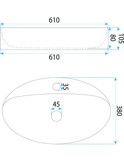 Rea Sanitary Umywalka Nablatowa REA Nastazja 61, 5 image