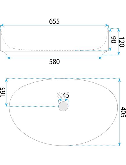 Rea Sanitary Umywalka nablatowa Rea SABINA 65, 5 image