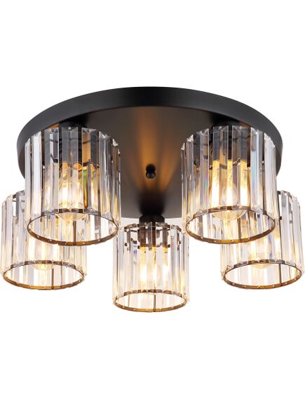 Toolight Lampa sufitowa kryształowa EBT023-5C CZARNA