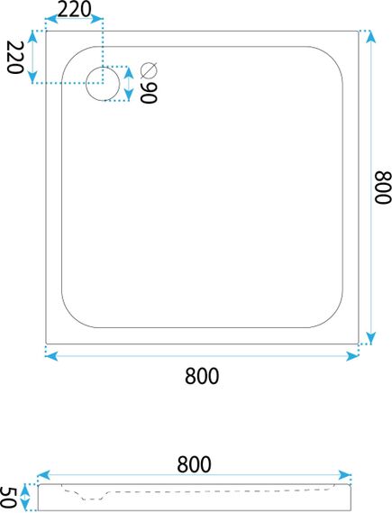Rea Sanitary Brodzik prysznicowy akrylowy Rea Belmond biały 80x80, 5 image