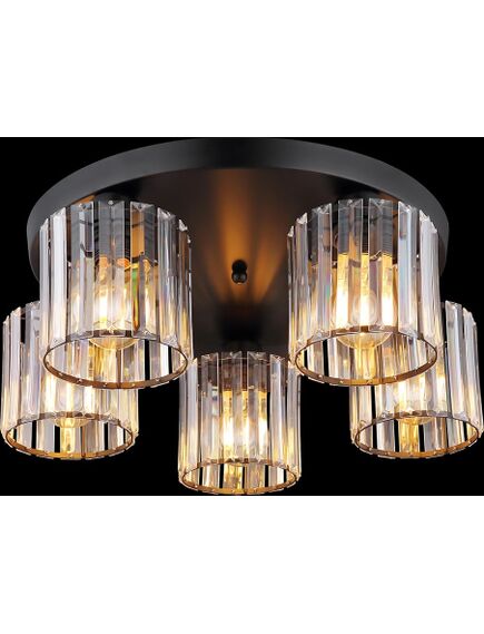 Toolight Lampa sufitowa kryształowa EBT023-5C CZARNA, 3 image