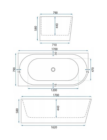 Rea Sanitary Wanna Akrylowa Narożna BELLANTO SLIM 170 Lewa, 7 image