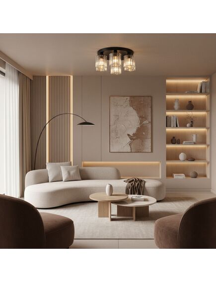 Toolight Lampa sufitowa kryształowa EBT023-5C CZARNA, 2 image