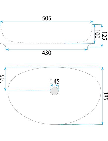 Rea Sanitary Umywalka nablatowa Rea SABINA 50, 5 image