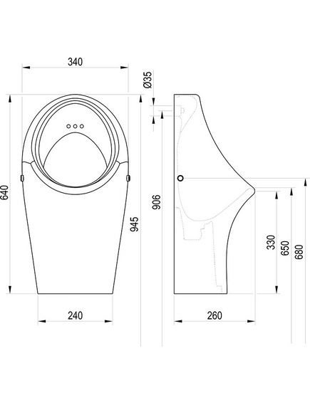 Urinal Freeman ceramic white, изображение 2