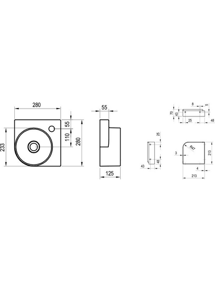 Washbasin Yard 280 C ceramic white matt, изображение 2
