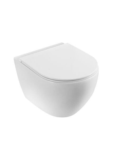 Vento Piekarināmās tualetes komplekts VENTO 5 in 1- Pods Hugge ar vāku SC balts, iebūvējamais rāmis podam 500X165mm, h=1125 mm, taustiņš  hroms, s, 2 image