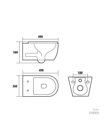 Vento Piekarināmās tualetes komplekts VENTO 5 in 1- Pods Hugge ar vāku SC balts, iebūvējamais rāmis podam 500X165mm, h=1125 mm, taustiņš  hroms, s, 3 image