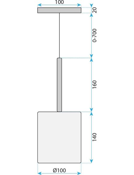 Toolight Lampa Sufitowa Wisząca Szklany Klosz APP1702-1CP GREY B, 4 image