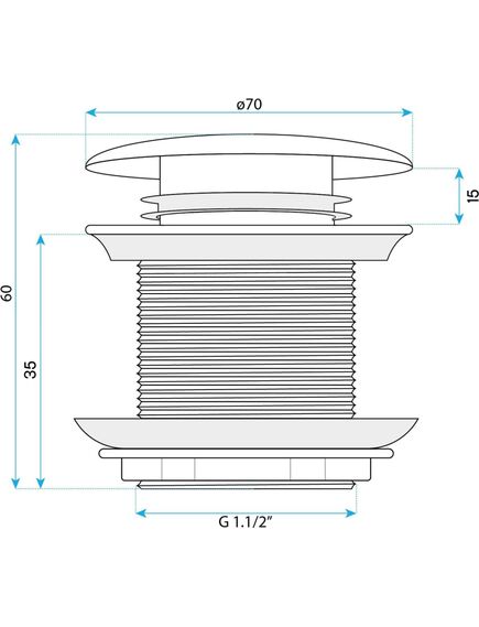 Rea Sanitary Korek wannowy uniwersalny Klik-Klak Rea Złoty, 4 image