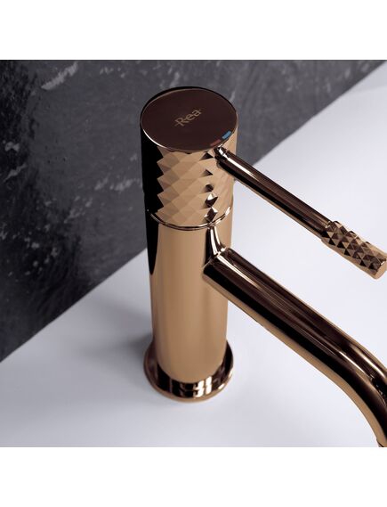 Rea Sanitary Bateria umywalkowa Rea Lungo Diamond Miedź Niska, изображение 2