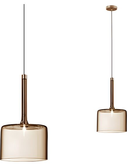 Toolight Lampa Sufitowa Wisząca Szklany Klosz APP1698-1CP AMBER A