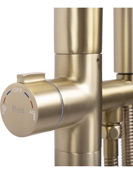 Rea Sanitary Bateria wannowa Rea CLARK ZŁOTA SZCZOTKOWANA, 3 image