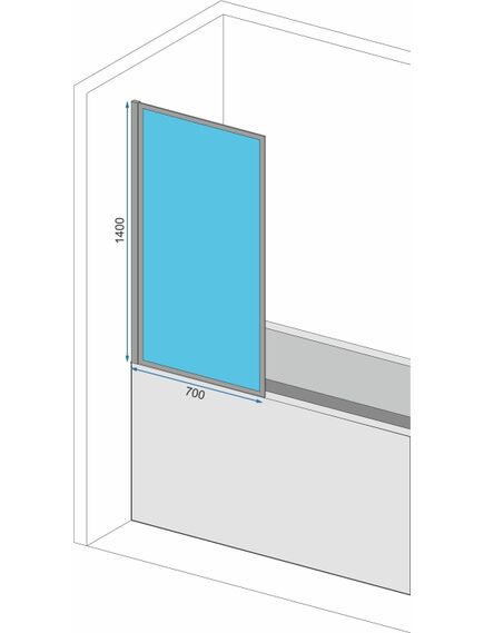 Rea Sanitary Parawan nawannowy Rea Lagos Fix Stały 70 Czarny Black, изображение 4