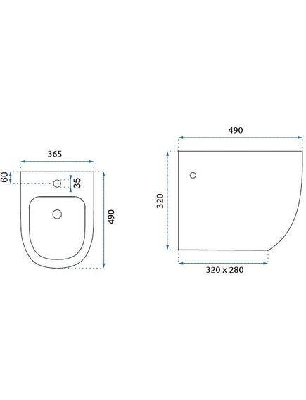 REA Биде настенное  Carlo Mini Black, изображение 2