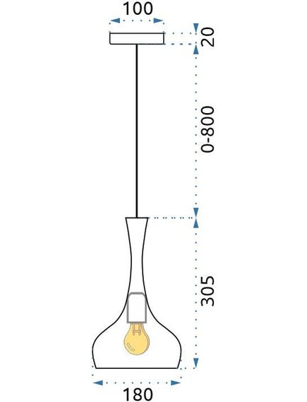 Toolight LAMPA WISZĄCA LUSTRZANA APP282-1CP SATYNA, 4 image
