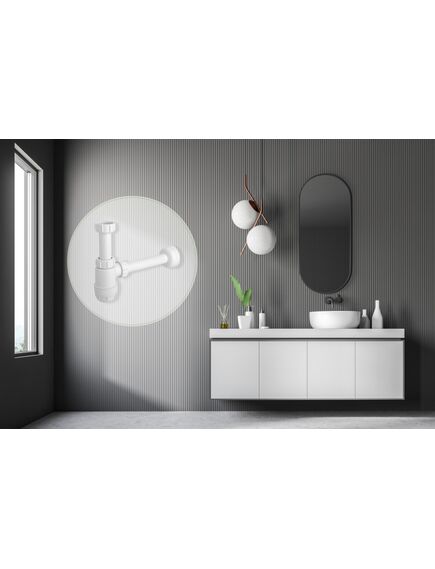 Rea Sanitary Syfon butelkowy niski biały HC2, 2 image