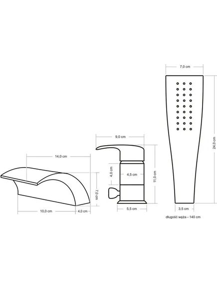 Rea Sanitary Bateria wannowa Rea Riven złota szczotkowana, изображение 4