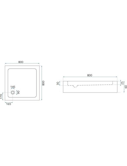 Rea Sanitary Brodzik prysznicowy akrylowy Rea Savoy biały 80x80, 4 image