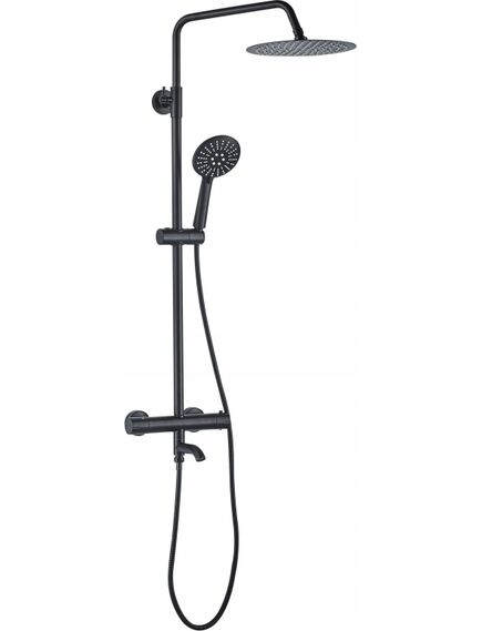 Rea Sanitary Zestaw Prysznicowy Natryskowy Rea Lungo Czarny Z Termostatem, изображение 5