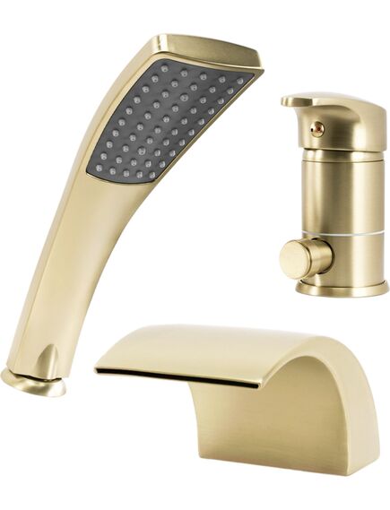 Rea Sanitary Bateria wannowa Rea Riven złota szczotkowana, изображение 5