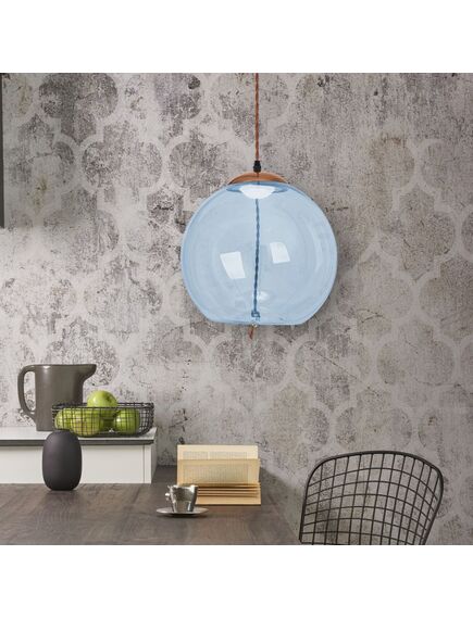 Toolight Lampa LED Sufitowa Wisząca Szklana APP445-CP Niebieska, 3 image