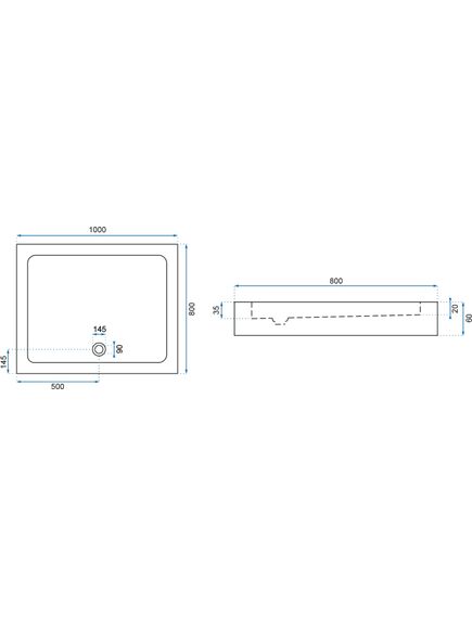 Rea Sanitary Brodzik prysznicowy akrylowy Rea Savoy Czarny 80x100, 4 image