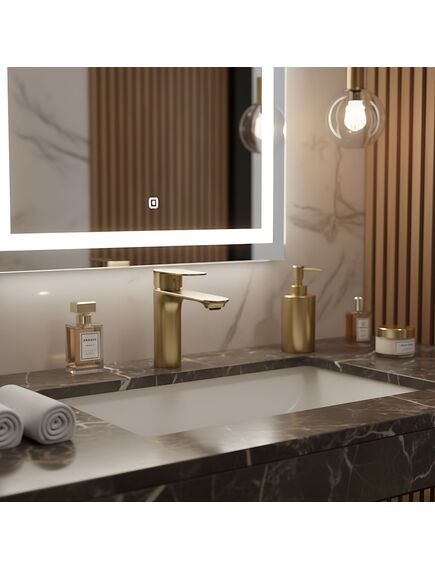 Rea Sanitary Bateria Umywalkowa REA Drop Złota Szczotkowana Niska, изображение 2