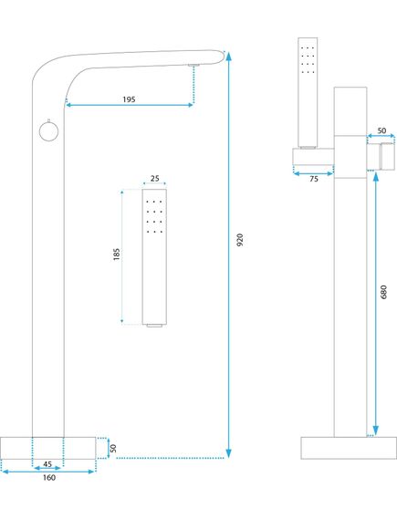 Rea Sanitary Bateria wannowa Rea CLARK CHROME, изображение 4