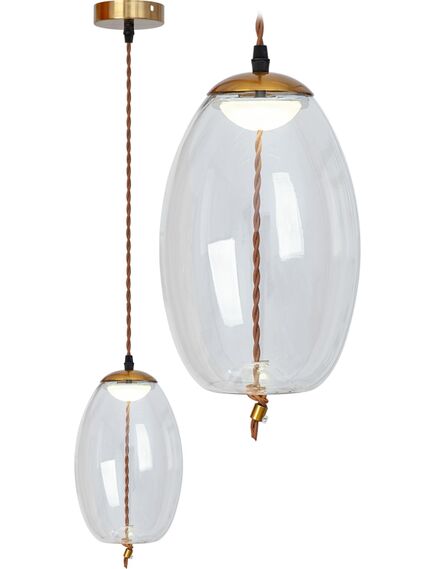 Toolight Lampa LED Sufitowa Wisząca Szklana APP442-CP