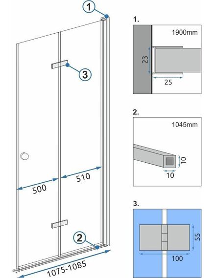 Rea Sanitary Moduł kabiny FOLD N2 110, 3 image