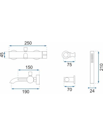 Rea Sanitary BATERIA WANNOWA REA LUNGO czarna, изображение 3