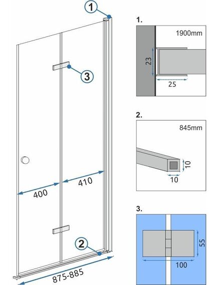 Rea Sanitary Moduł kabiny FOLD N2 90, 3 image