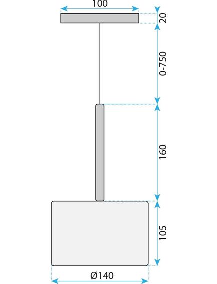 Toolight Lampa Sufitowa Wisząca Szklany Klosz APP1701-1CP GREY A, 4 image