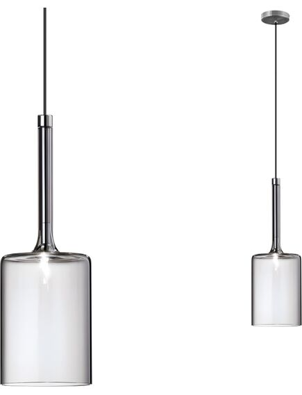 Toolight Lampa Sufitowa Wisząca Szklany Klosz APP1703-1CP GREY C