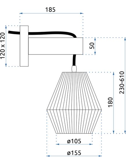 Toolight LAMPA ŚCIENNA KINKIET APP1149-1W Wood, 4 image