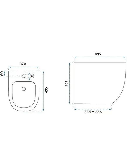 REA Биде настенное  Carlo Mini Black, изображение 4