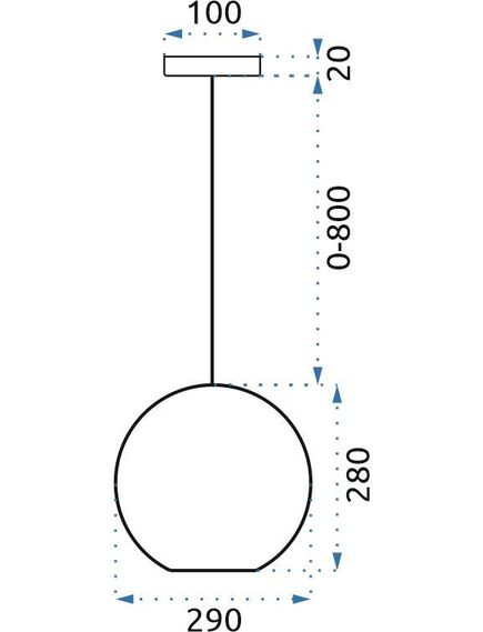 Toolight Lampa LED Sufitowa Wisząca Szklana APP445-CP Niebieska, 4 image