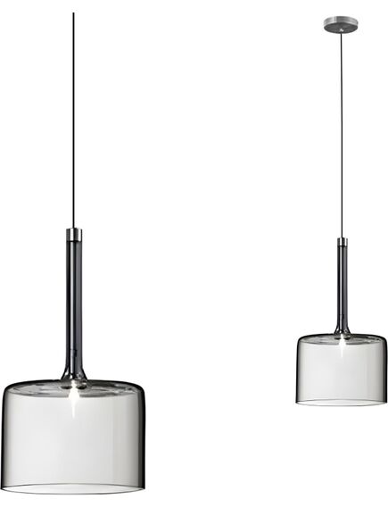 Toolight Lampa Sufitowa Wisząca Szklany Klosz APP1701-1CP GREY A