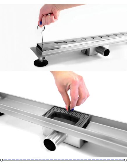 Rea Sanitary Odpływ Liniowy REA GREEK stal szczotkowana 100, 3 image