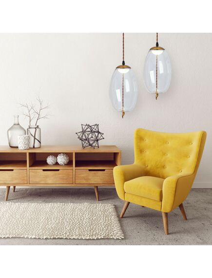 Toolight Lampa LED Sufitowa Wisząca Szklana APP442-CP, 3 image