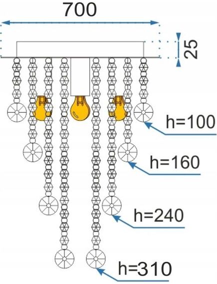 Toolight Lampa Kryształowa Plafon 392203, 4 image