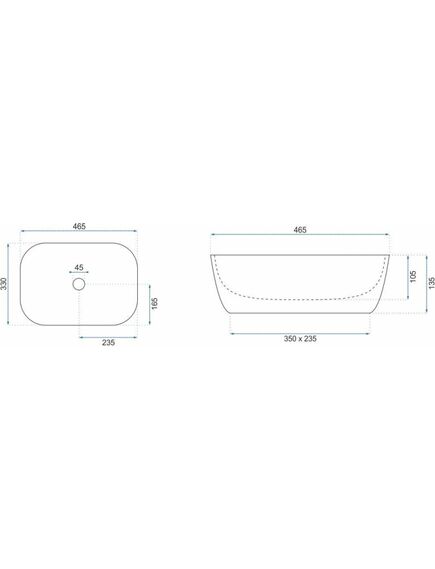 Rea Sanitary Umywalka nablatowa Rea Belinda White GOLD BRUSH, 4 image